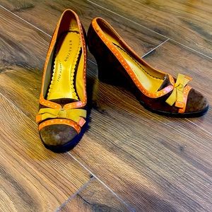 Kenneth Cole Reaction Pete N Low brown and orange wedges